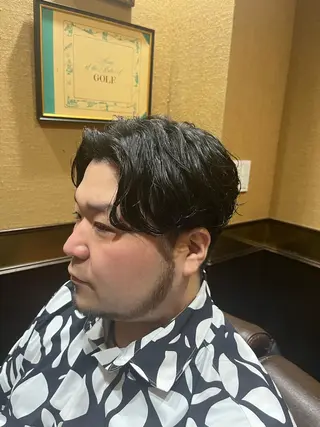 ショート パーマ メンズ UNTRACE -BARBER SHOP所属・工藤 千織のヘアスタイル