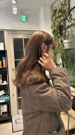 セミロング カラー じゅわっと暖色カラー 🍊Moemiのヘアスタイル