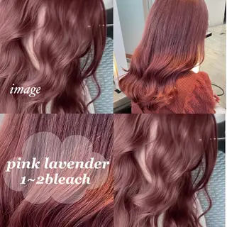 セミロング カラー ブリーチ/髪質改善/ ハイトーン/暖色のヘアスタイル