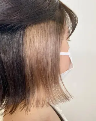 ミディアム ブリーチ毛対応酸性 ストレート🌈サキのヘアスタイル