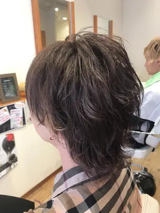 ミディアム カラー メンズ アザマ　ヤスカツ _rosso 川口のヘアスタイル