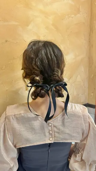 ミディアム ヘアアレンジ ブリーチなしベージュ /ヘアセット/ミユのヘアスタイル