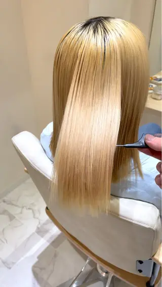 セミロング Zina熊本/山下 開世/縮毛矯正のヘアスタイル