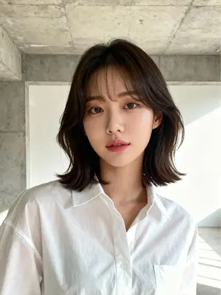 ミディアム カラー 韓国レイヤーカット 🫧大阪梅田レイヤーのヘアスタイル