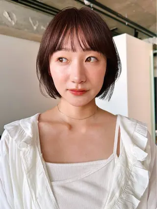 ショート カラー パーマ 🫧小顔×似合わせ× 透明感カラー🫧のヘアスタイル