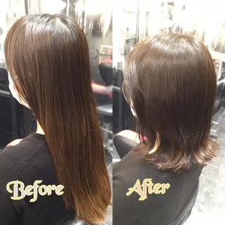 ミディアム カラー Annon プライベートサロンのヘアスタイル