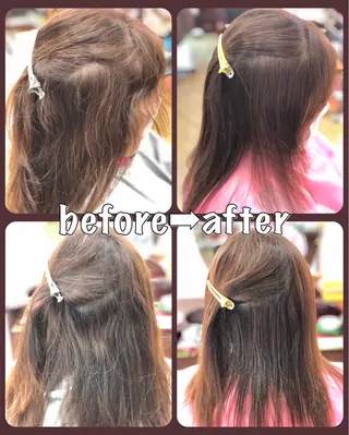 ロング カラー損傷毛縮毛矯正 ツイストスパ佐藤昭利のヘアスタイル