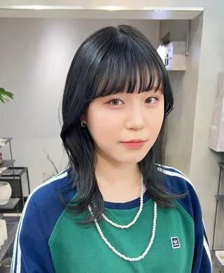 セミロング カラー 顔まわり/ボブウルフ 🤍愛唯(めい)のヘアスタイル