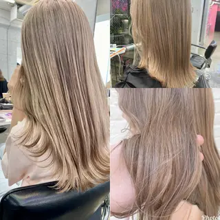 ミディアム カラー ☘️ブリーチ/ハイト ーン/レイヤー/のヘアスタイル