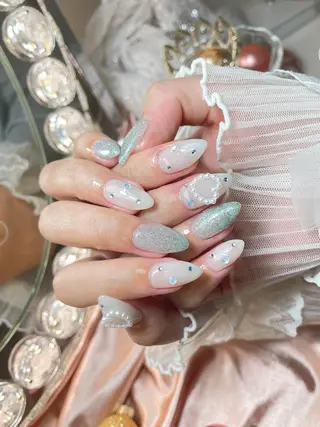 ネイル 23時まで❤︎韓国、 ワンホンネイルのネイルデザイン