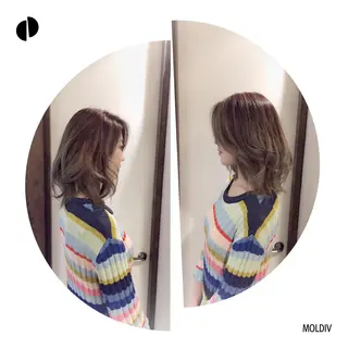 ミディアム セミロング カラー ✨縮毛矯正✨髪質改善 ナカシマ ユミのヘアスタイル