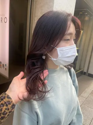 セミロング かねやす ゆなのヘアスタイル