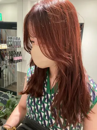 セミロング カラー ヘアアレンジ オリーブ透明感カラー 表参道/MIKUのヘアスタイル