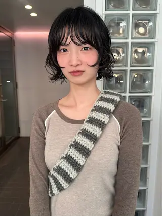 ショート パーマ ボブ/似合わせ レイヤーcocomoのヘアスタイル