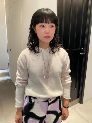 セミロング パーマ riria/ボブ /ブラウンカラー🎀のヘアスタイル