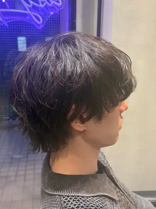 ショート パーマ みわ/博多 ブリーチ/メンズヘアのヘアスタイル