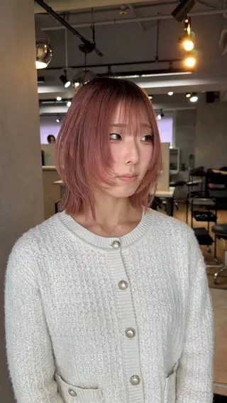 ミディアム カラー AIRI/難波/ ハイトーン/髪質改善のヘアスタイル