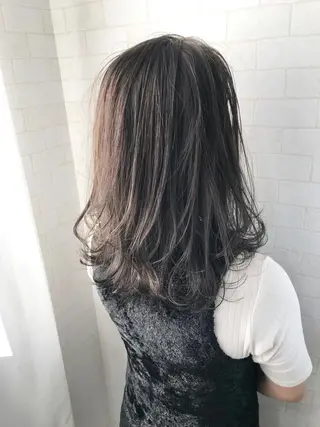 セミロング カラー 神野 雅樹のヘアスタイル