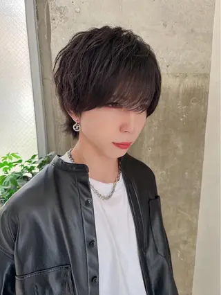 ショート メンズパーマ/ダウン パーマ/十文字玲音のヘアスタイル