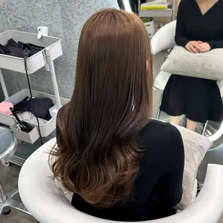 セミロング カラー ヘアアレンジ ブリーチなしW🎀 髪質改善／はのんのヘアスタイル