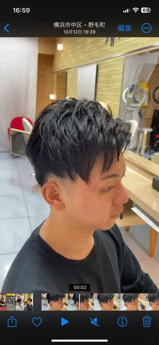 ショート メンズ 🔮メンズ縮毛矯正 毛流れパーマ💎竹永のヘアスタイル