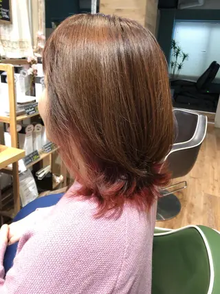 ミディアム カラー 青野 文香のヘアスタイル