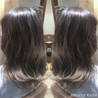 セミロング カラー 北條 優輝のヘアスタイル