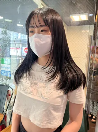 セミロング 💖デザインカラー/ タダ ハナカ💖のヘアスタイル