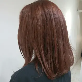 ミディアム カラー ブリーチなしWカラー /酸性ストレート河本のヘアスタイル