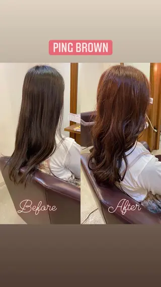 ロング カラー ヘアアレンジ アイブロウ SALOWIN京都河原町Suite店所属・外国人風レイヤー/ ハイトーンSHUのヘアスタイル