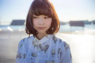 ミディアム カラー パーマ ツイスパ・波巻き 🩵片平和香奈のヘアスタイル