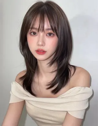 ミディアム カラー 韓国風style 🤍しゅうじのヘアスタイル