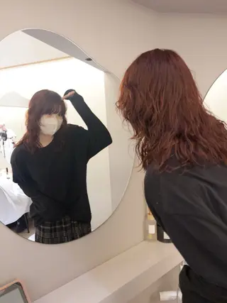 ミディアム カラー パーマ yiye   神宮前所属・manami /暖色 /カットモデル募集のヘアスタイル