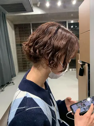 パーマ ボブパーマコテ巻き風 パーマNo1深江秀平のヘアスタイル