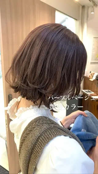 ミディアム カラー 似合わせカラー/艶 髪質改善/ヨシザキのヘアスタイル