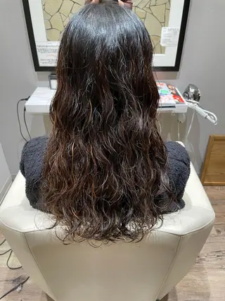 ロング パーマ k-twoたき✨艶感 カラー/美髪矯正のヘアスタイル