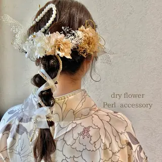 セミロング ヘアアレンジ charm《銀座》 ヘアセット/縮毛矯正のヘアスタイル