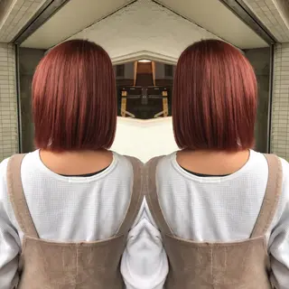 ミディアム カラー 正分 真美のヘアスタイル