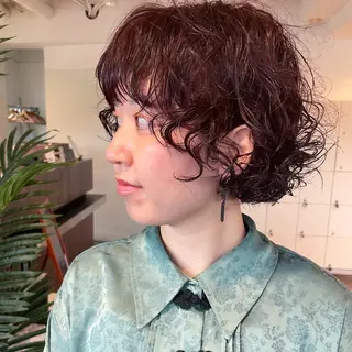 ミディアム カラー パーマ 似合わせヘア🤍 面田法子のヘアスタイル