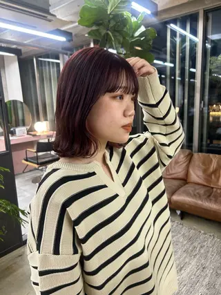 ミディアム カラー 小川真歩/パーマ /暖色オリーブのヘアスタイル