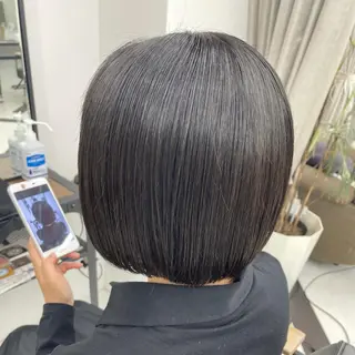 ミディアム パーマ ネイル マツエク・マツパ アイブロウ mona/ ストレートスタイル✨のヘアスタイル