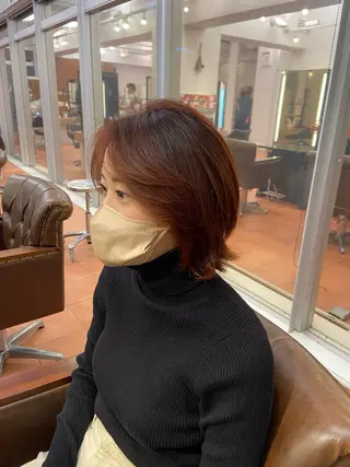 セミロング カラー 透明感✨️艶カラー 井戸大喜のヘアスタイル