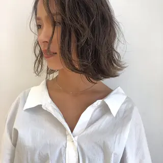 ミディアム SALOWIN  原宿ash所属・タナカ タクヤのヘアスタイル