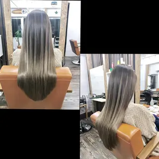 ロング カラー ✯カラー&編み込み エクステ✯池田智博✯のヘアスタイル