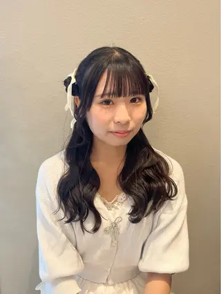 ヘアアレンジ 暖色/顔周り /ヘアメ/あつはのヘアスタイル