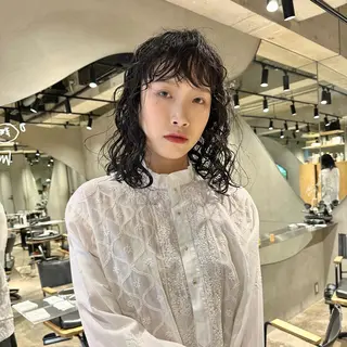 セミロング パーマ 🌈圧倒的デザイン パーマ　関和希のヘアスタイル