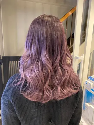 セミロング カラー 🌈評価No.1🌈 艶髪カラー❌エクステのヘアスタイル