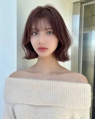 ショート カラー 莉乃/縮毛矯正/髪質 改善/艶カラーのヘアスタイル