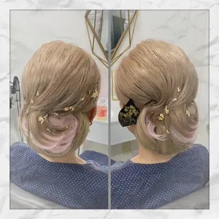 セミロング ヘアアレンジ ヘアセット/着付け 𓇼 松本 夏美𓇼のヘアスタイル