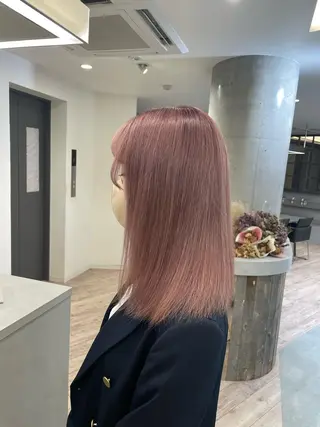 セミロング ♡似合わせハイトーン ♡maiのヘアスタイル